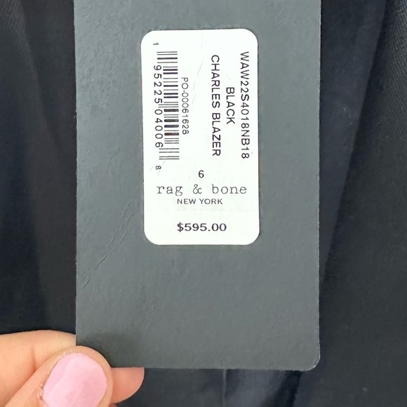 Rag and Bone virgin Wool polyester spandex Blazer NWT size 6 black - Picture 5 of 8